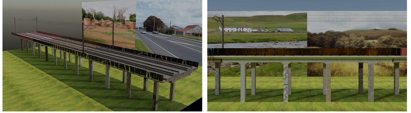 Reinforced concrete railway viaduct structural model